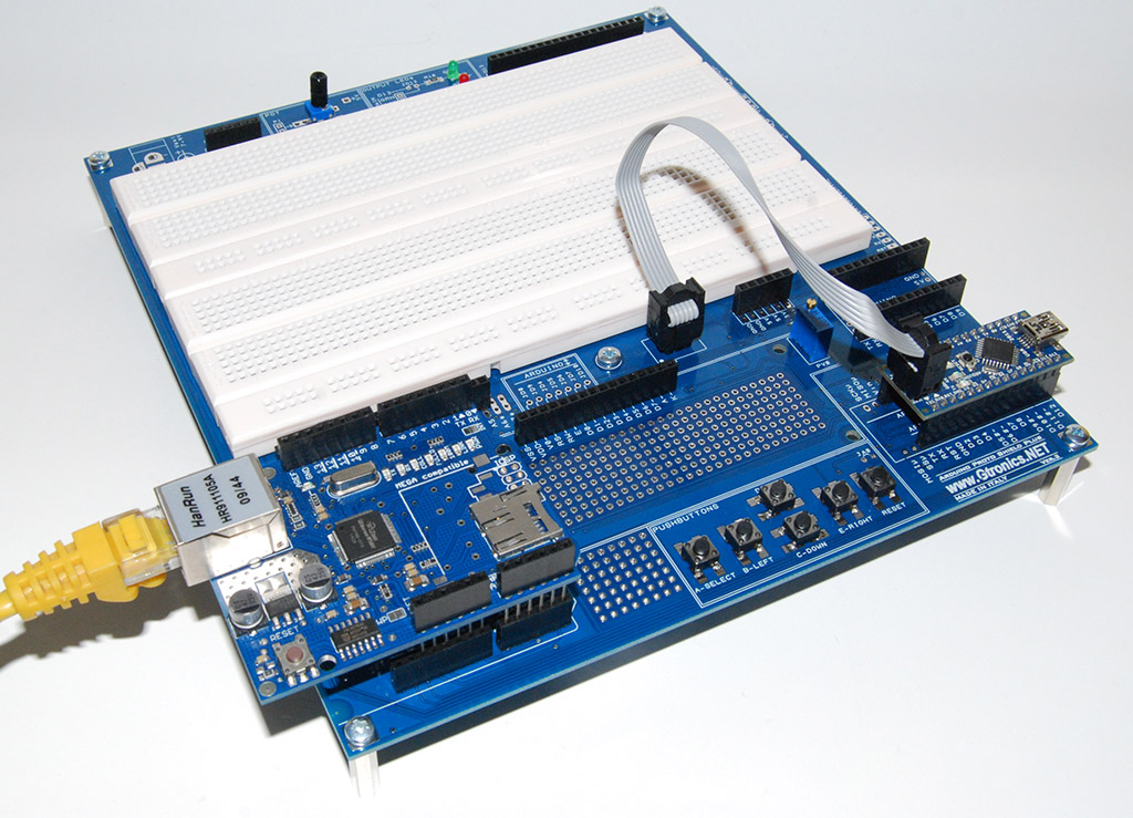 Proto Shield Plus using Arduino NANO with a third-party Ethernet Shield 